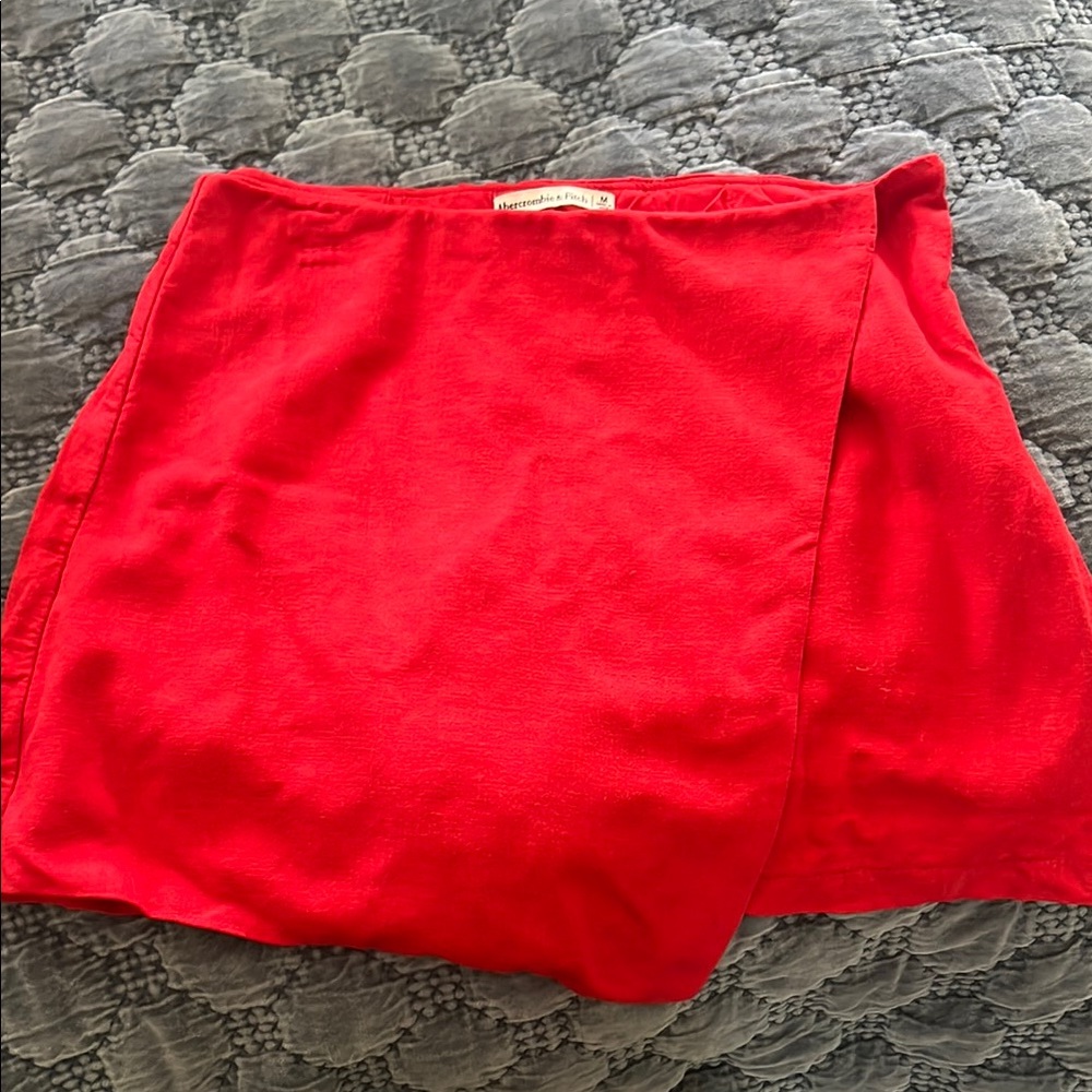 Abercrombie Red Linen Women's Skort